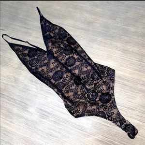 Windsor black lace body suit.